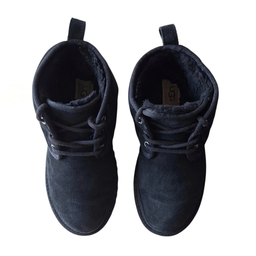 UGG Mens Neumel Black Suede Chukka Boot Sherpa Shearling Lined Logo 9